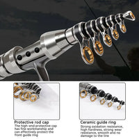 Telescopic Carbon Fiber Fishing Rod and Reel Combo Saltwater Freshwater