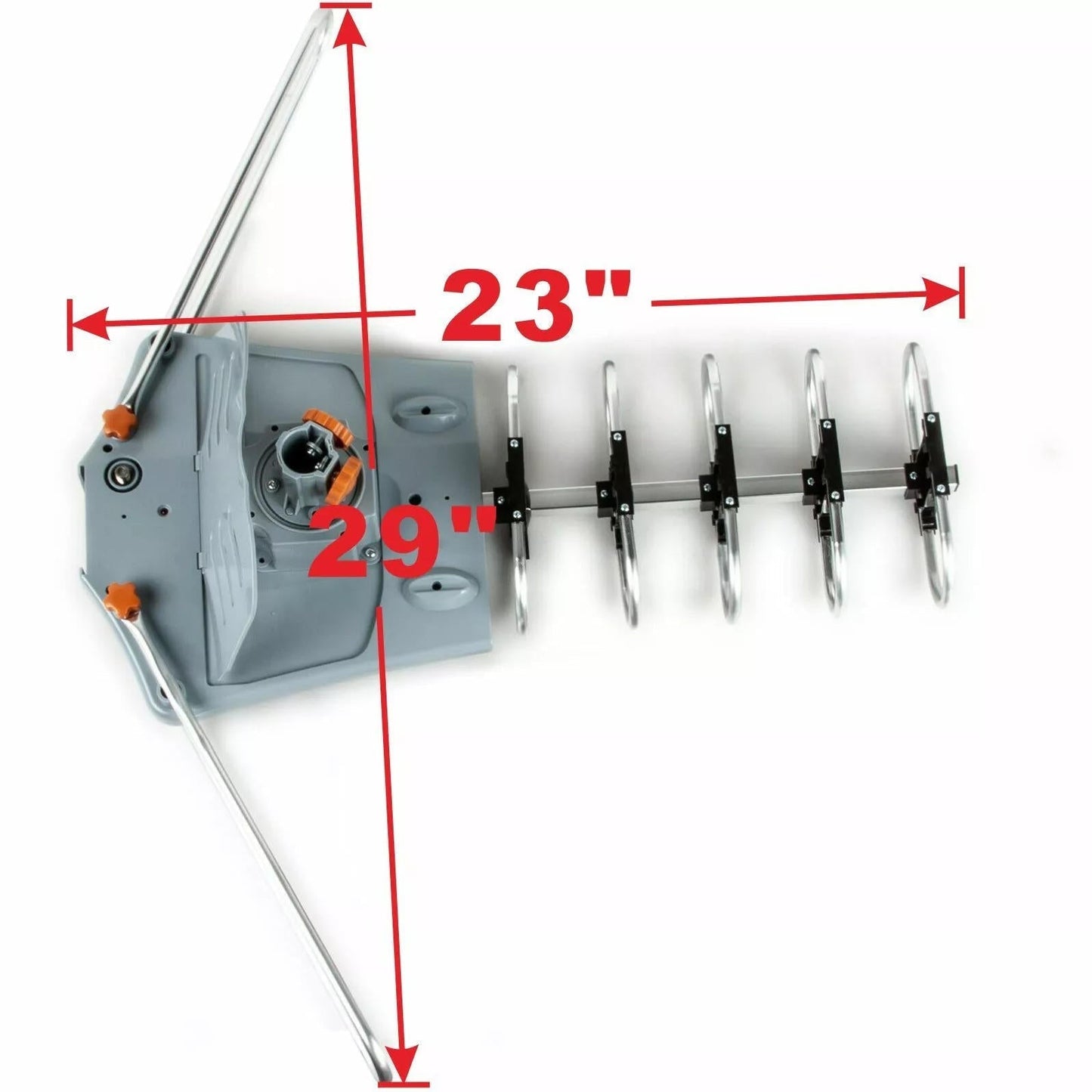 HDTV Antenna with Motorized 360 Degree Rotation and Mounting Pole