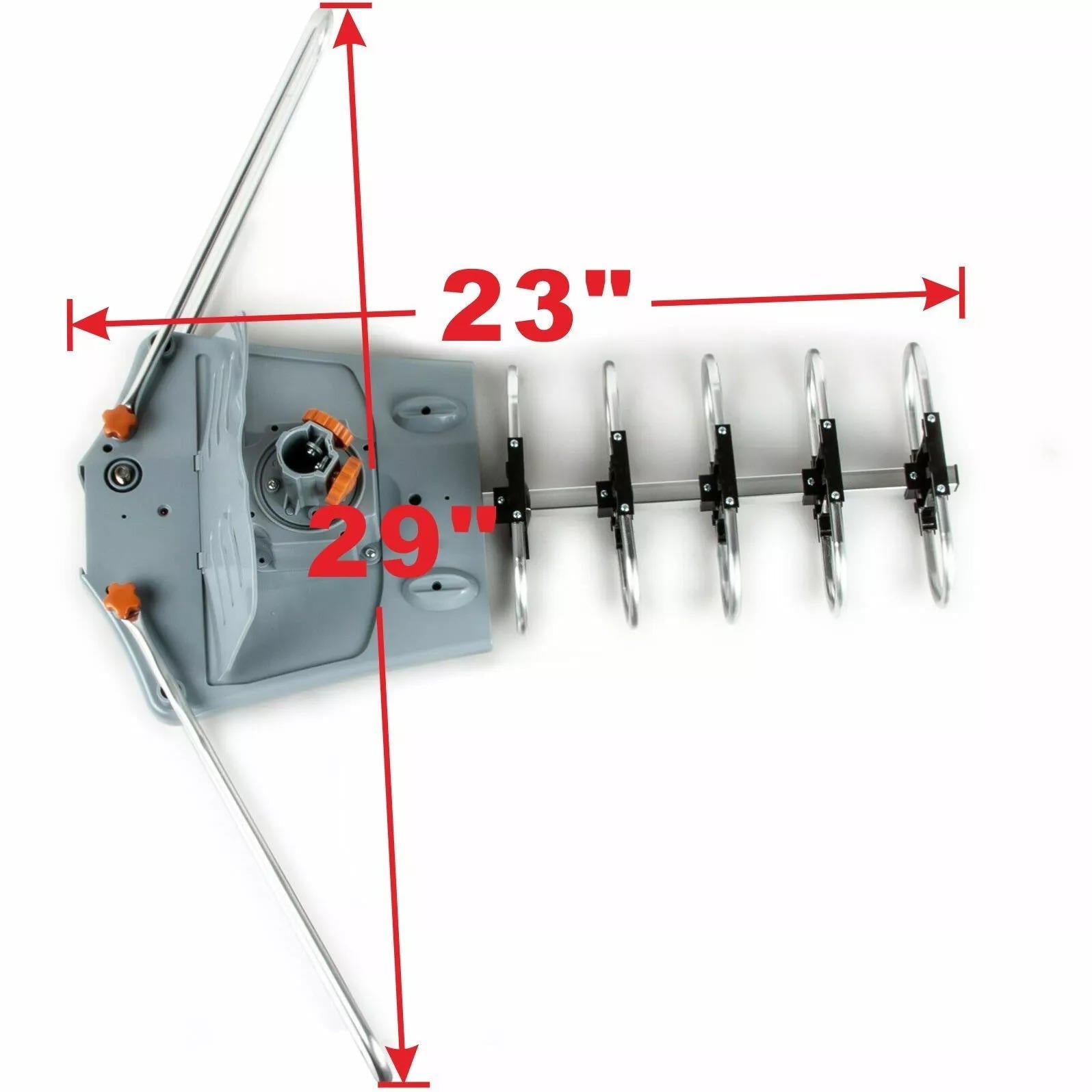 HDTV Antenna with Motorized 360 Degree Rotation and Mounting Pole
