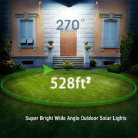 Solar Powered Flood Light with Motion Sensor, 208 LEDs and Three Operating Modes for Walls and Fences