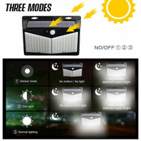 Solar Powered Flood Light with Motion Sensor, 208 LEDs and Three Operating Modes for Walls and Fences