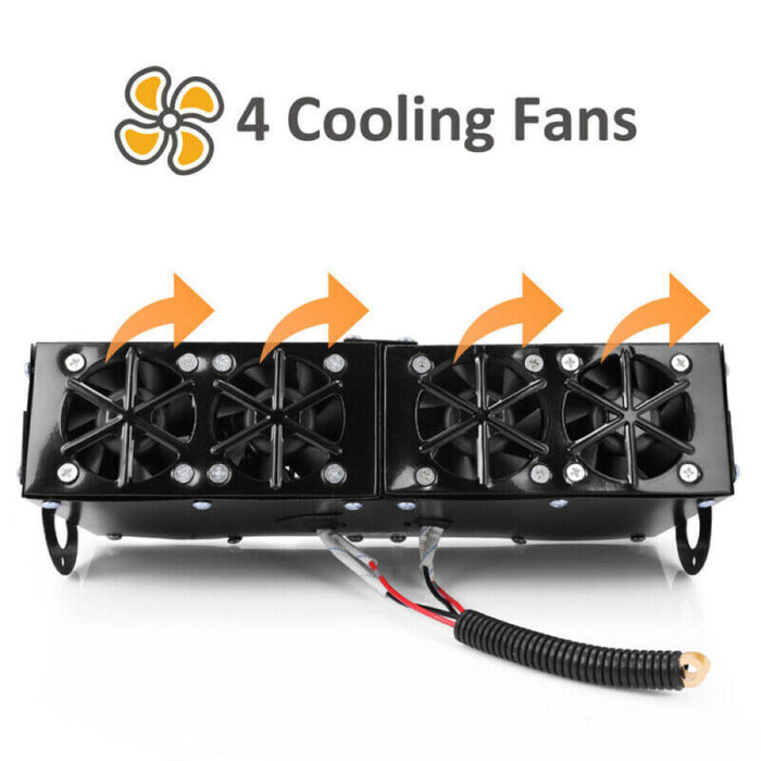 Twelve Volt 500 Watt Car Heater with PTC Ceramic Element, Four Air Outlets and Two Independent Switches