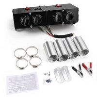 Twelve Volt 500 Watt Car Heater with PTC Ceramic Element, Four Air Outlets and Two Independent Switches
