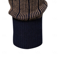 Mens Ribbed Mock Neck Sweater with Vertical Rib Pattern and Tailored Relaxed Fit in Four Colors