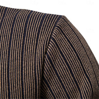 Mens Ribbed Mock Neck Sweater with Vertical Rib Pattern and Tailored Relaxed Fit in Four Colors