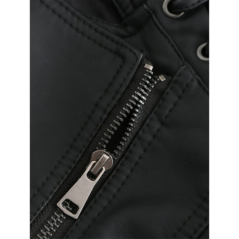 Womens Tailored Biker Jacket with a Structured Silhouette in Black, Khaki, Red or Pink