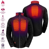 Mens Heated Softshell Coat with Touch Button Control and 7V Power Bank for Cold Weather