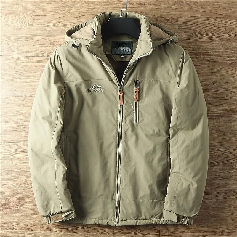 Hooded Jacket with Lined Interior, Adjustable Hood and Zip Pockets in a Relaxed Fit in Five Colors and Sizes M to 5XL