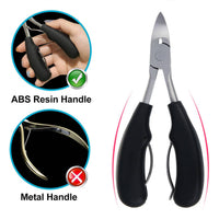 Stainless Steel Nail Clippers with Carbon Steel Blade and Built in File for Thick Nails