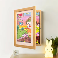Children's Art Display Frame with Magnetic Latch and 150-Sheet Storage