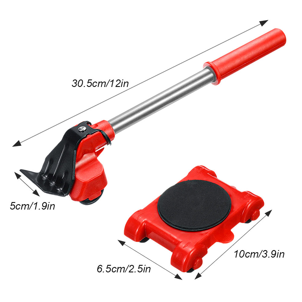 Furniture Rollers and Lifter Tool Set for Moving
