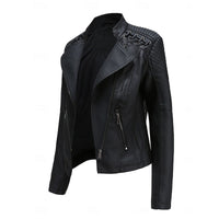 Womens Tailored Biker Jacket with a Structured Silhouette in Black, Khaki, Red or Pink